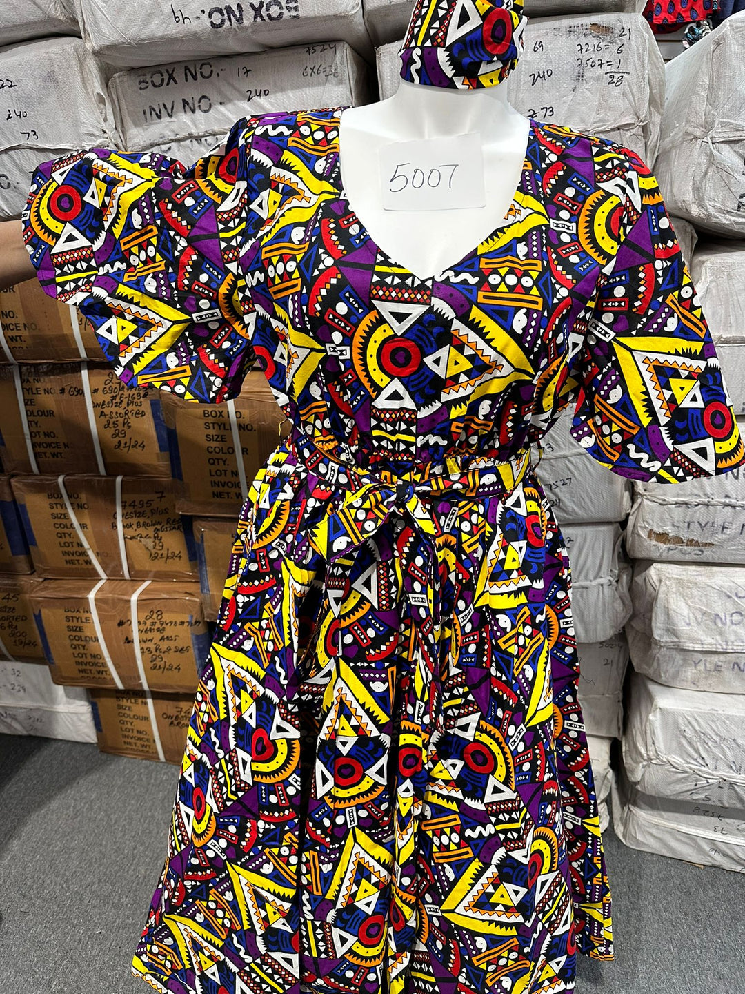 Bell Sleeve Long Dress "PURPLE, YELLOW, BLUE" - 5007