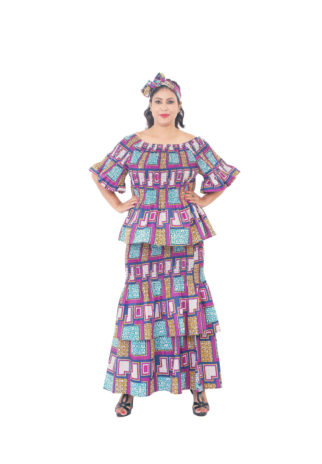 Three Piece Elastic Skirt Set "Light Purple"