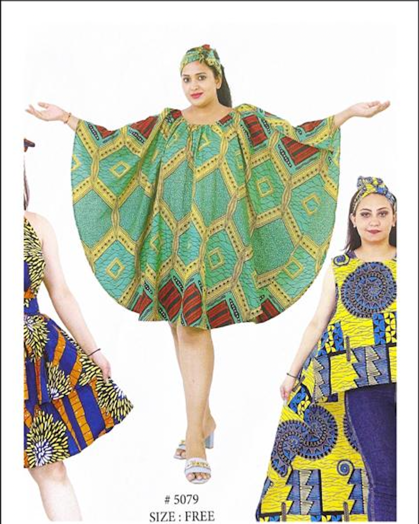 Pancho Short Dress "Green, Yellow, Red" - 5079