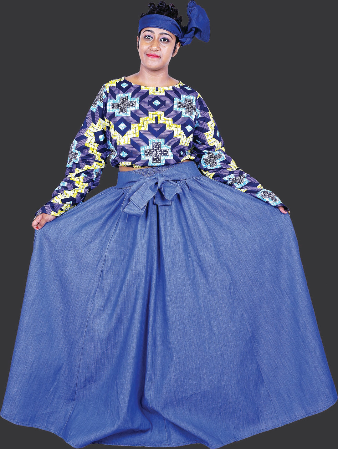 Denim Long Skirt