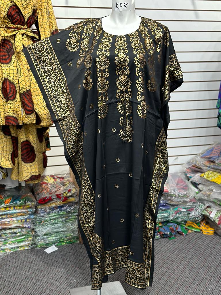 Maxi Caftan Dress "Black & Gold" - KF8