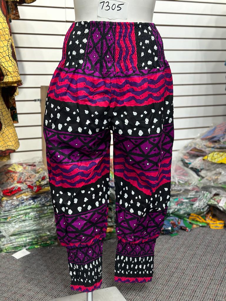 Plazzo Pants "Magenta, Black, Purple, White" - 7305